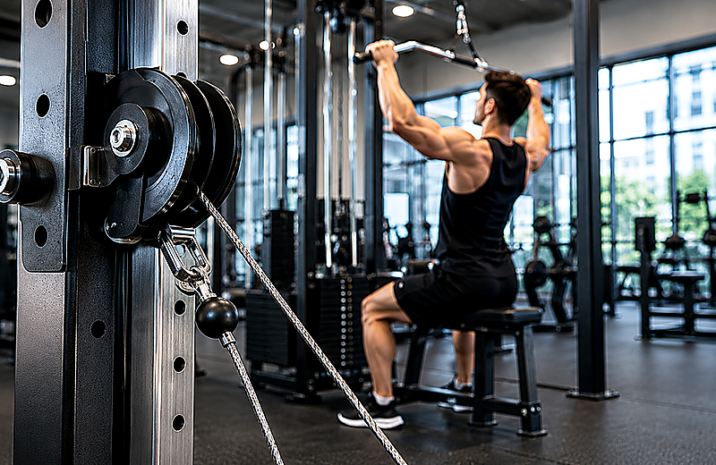 Sports fitness equipment wire rope pulley system