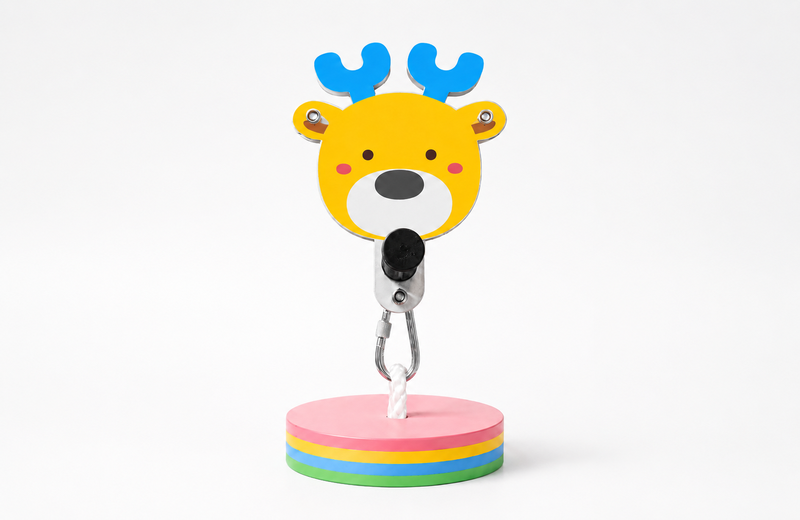Cartoon deer hook with colorful round base product display