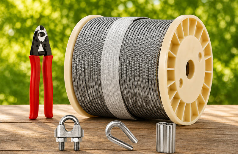 Anti-rotation steel wire rope with fittings