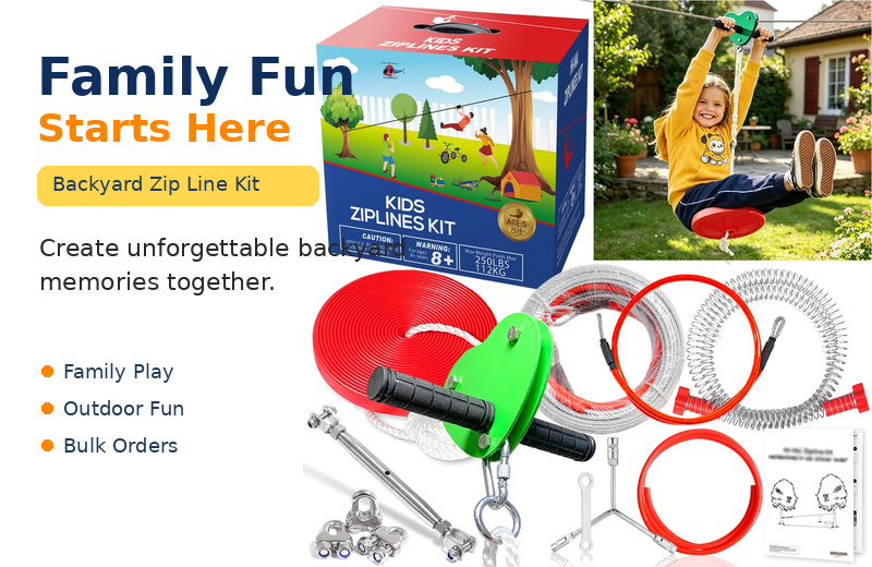 Super Triangle Kids Zip Line Kit complete set