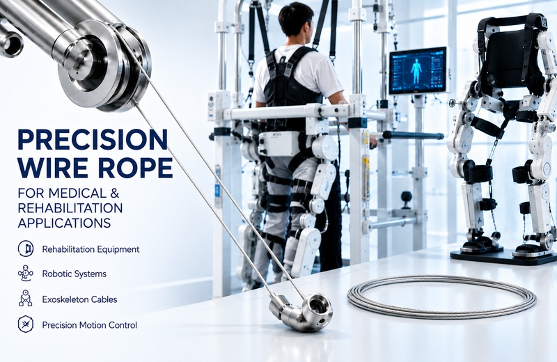 Precision wire rope for medical rehabilitation equipment